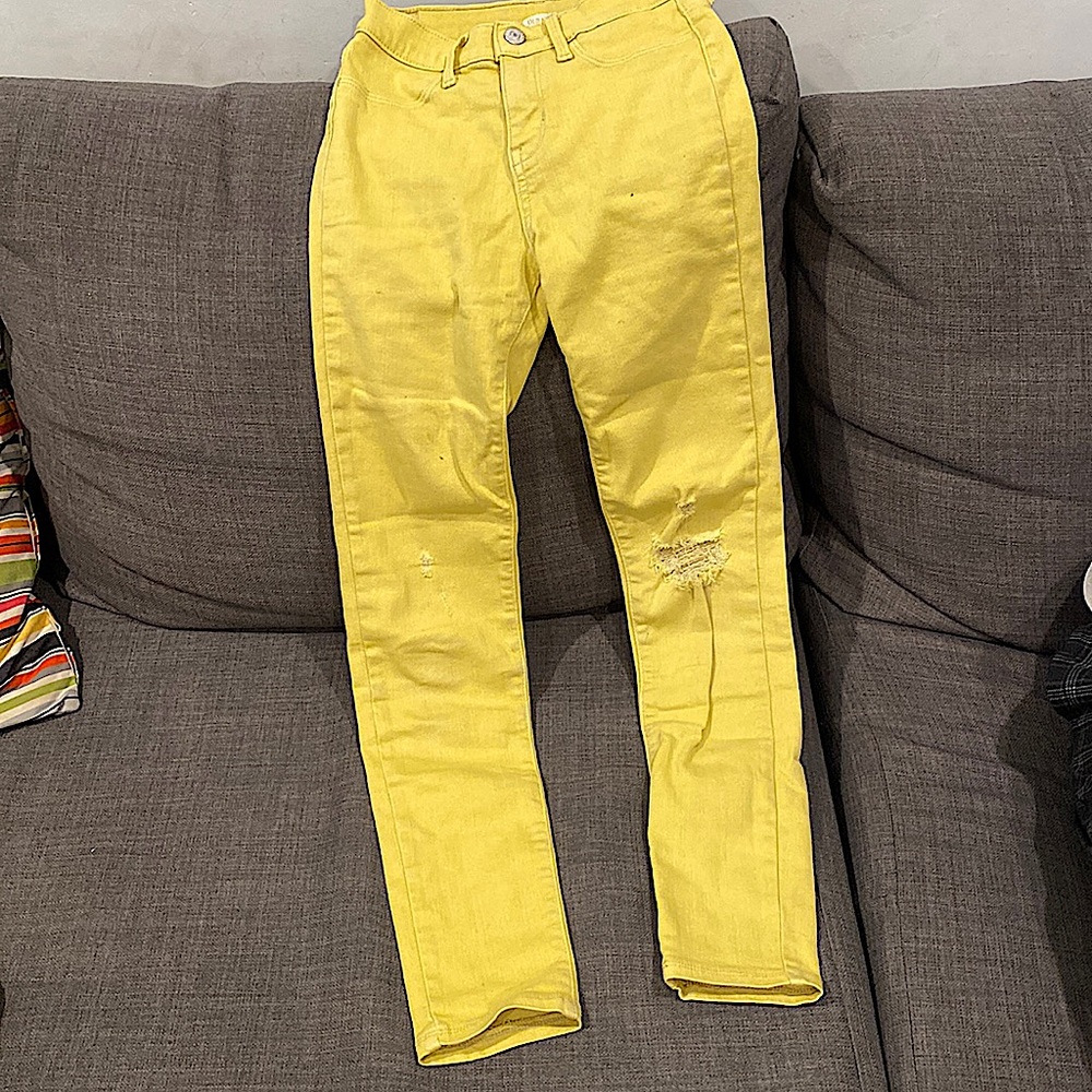 Old Navy lime green denim jeans in great condition. Big kids size 12